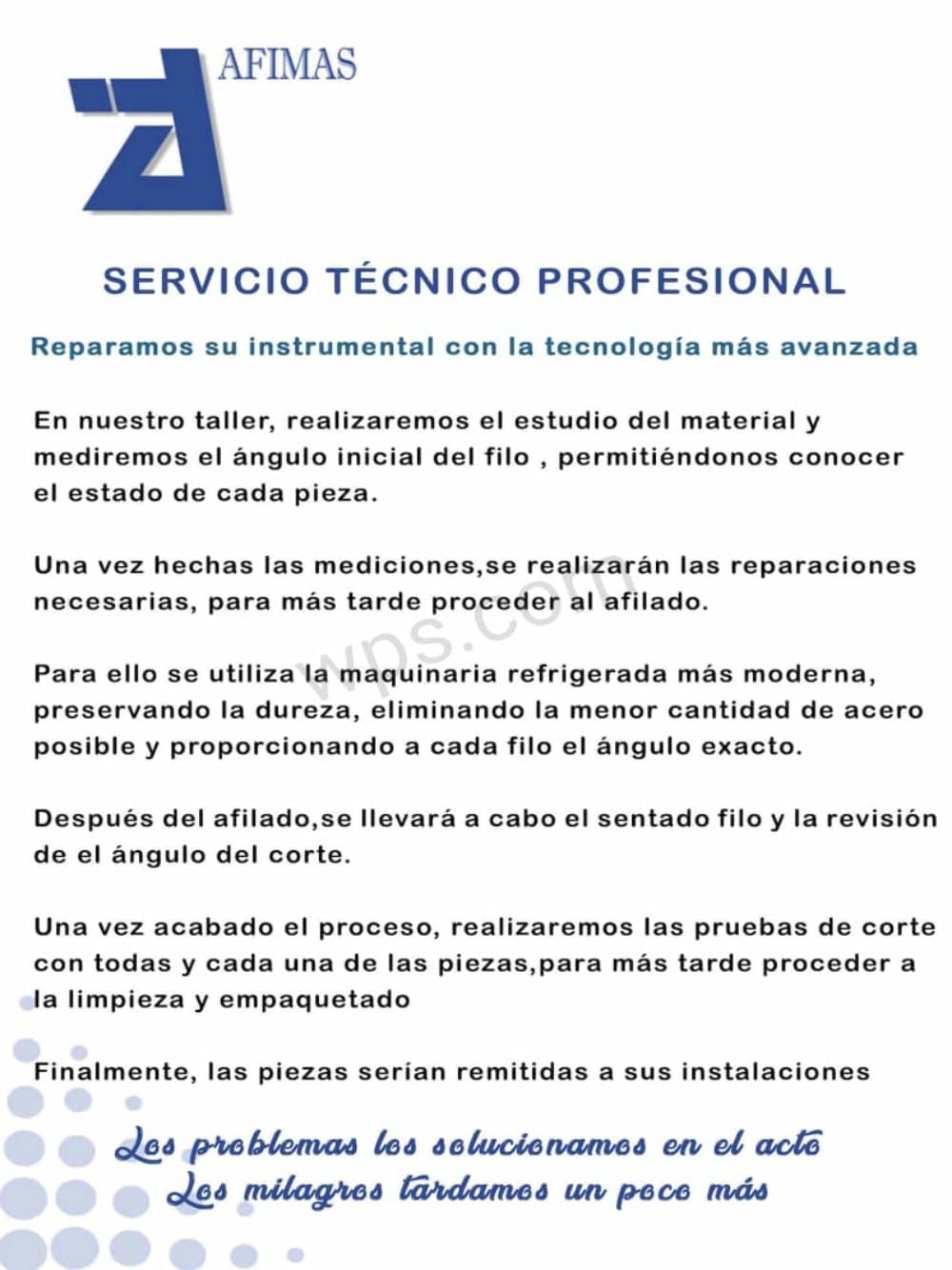 servicio profesional de afilado