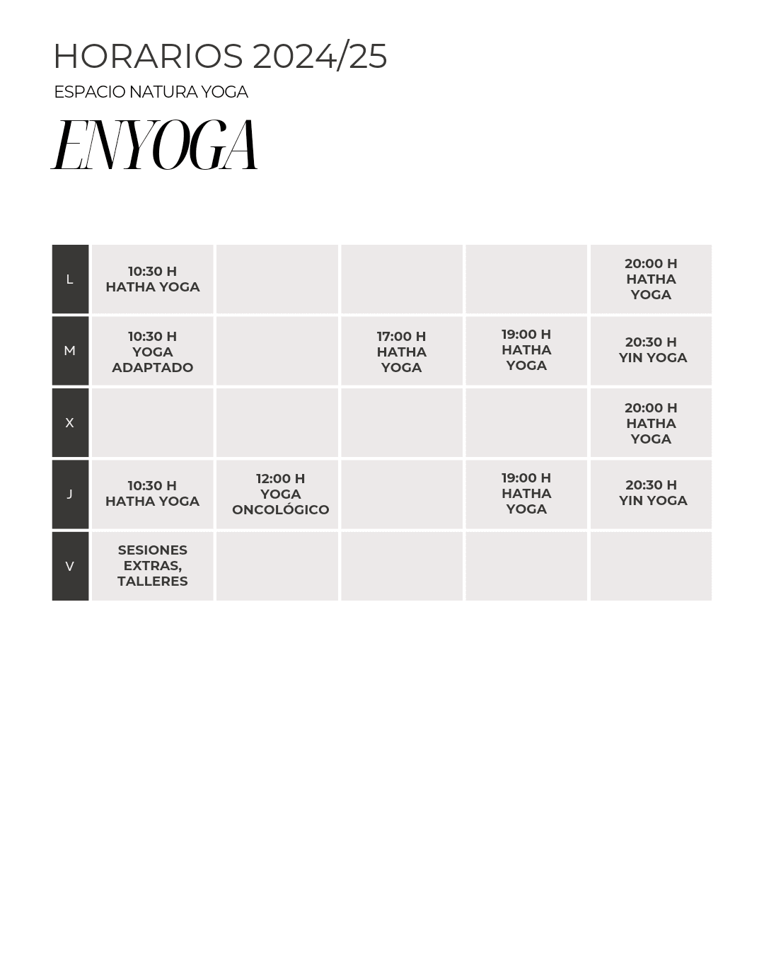 Horarios 2024/25