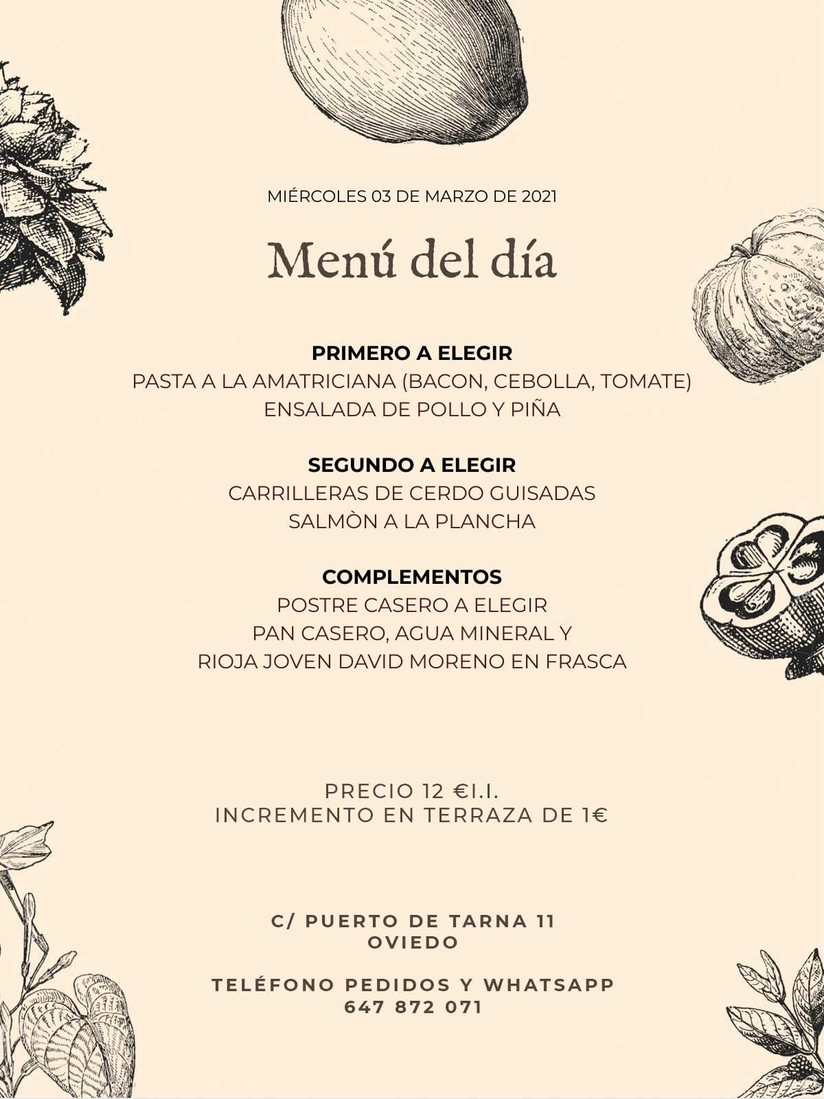 Menu del dia