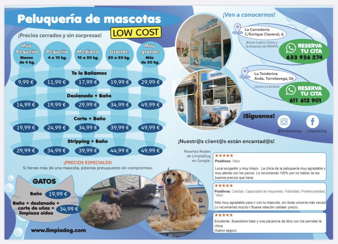 PELUQUERIA MASCOTAS LOWCOST