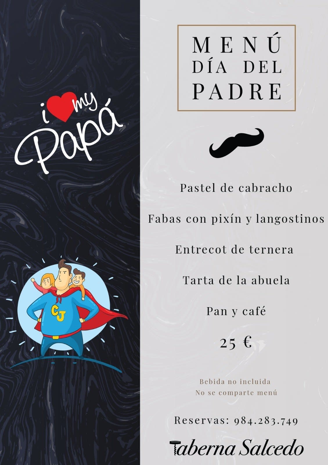 MENU ESPECIAL DIA DEL PADRE